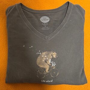 Life Is Good Gray Crusher Tee